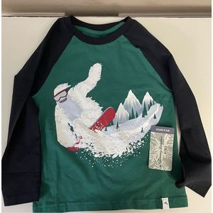 Kids size 4 Tommy Bahama yeti snowboarding long sleeve green shirt